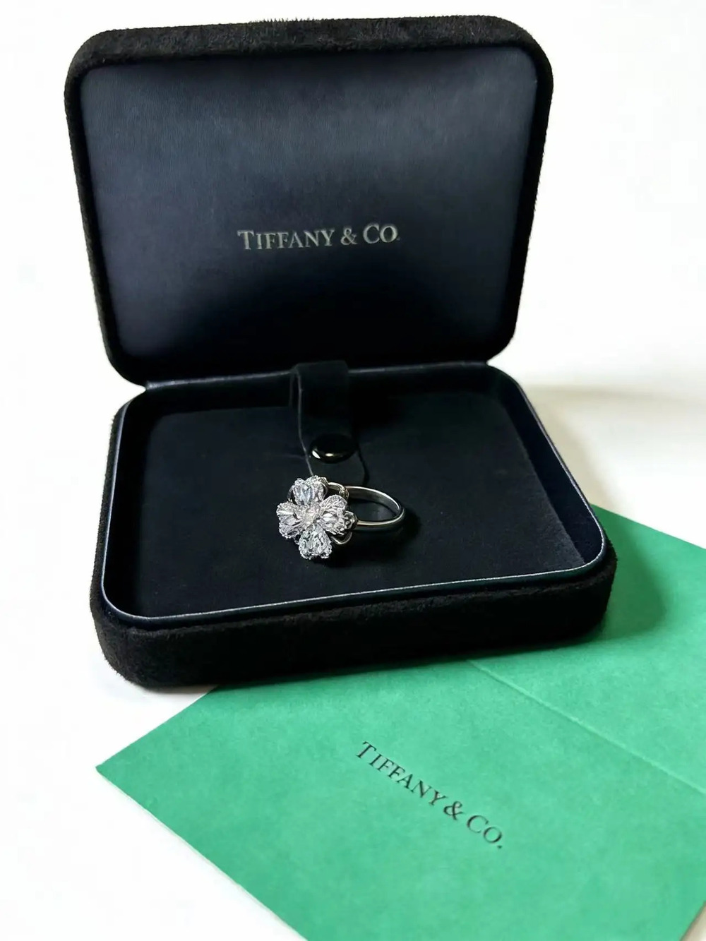 Tiffany & Co. Marquise-Cut Diamond Four-Leaf Clover Ring